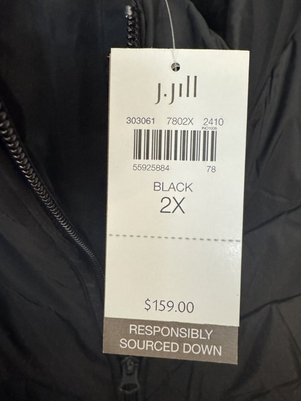 NWT J. Jill Womens Black 2X Down Puffer Vest - Picture 3 of 10